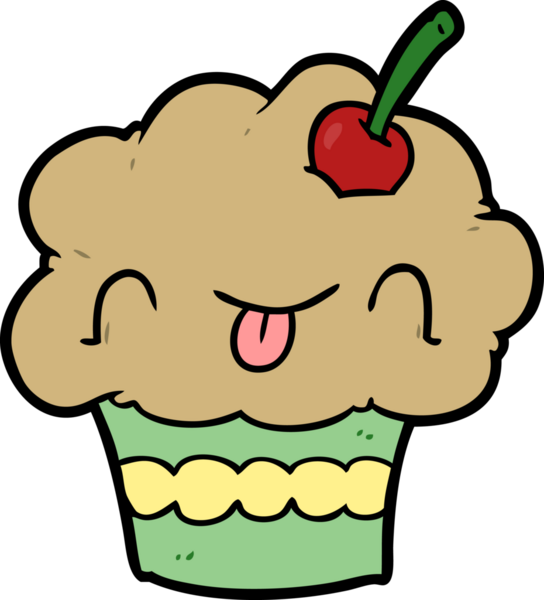 Bir insan tarafından çizilmiş komik bir kek.