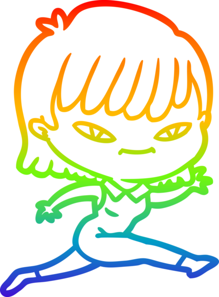 gökkuşağı gradyan çizimi bir insan tarafından çizilmiş bir karikatür kadın