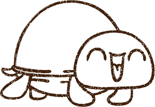 Bir insan tarafından çizilen Mutlu Kaplumbağa Kömürü