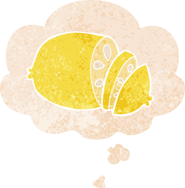 çizgi film dilimlenmiş limon ve grunge dertli retro desenli bir insan tarafından çizilmiş