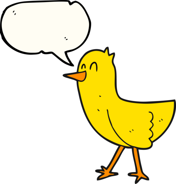 Bir insan tarafından çizilmiş serbest konuşma balonu karikatür kuşu