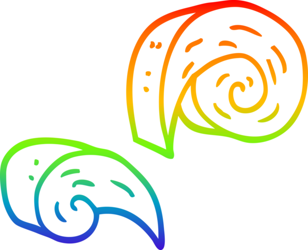 Bir insan tarafından çizilmiş karikatür desenli spiral bir elementin çizimi.