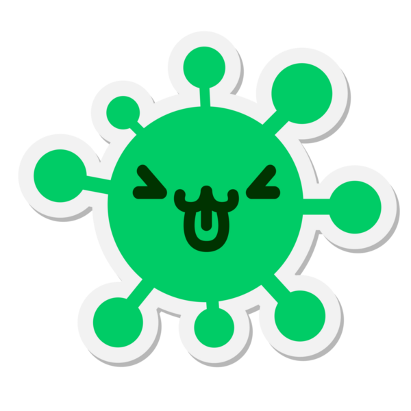 Bir insan tarafından çizilmiş sevimli bir hayvan virüsü çıkartması.