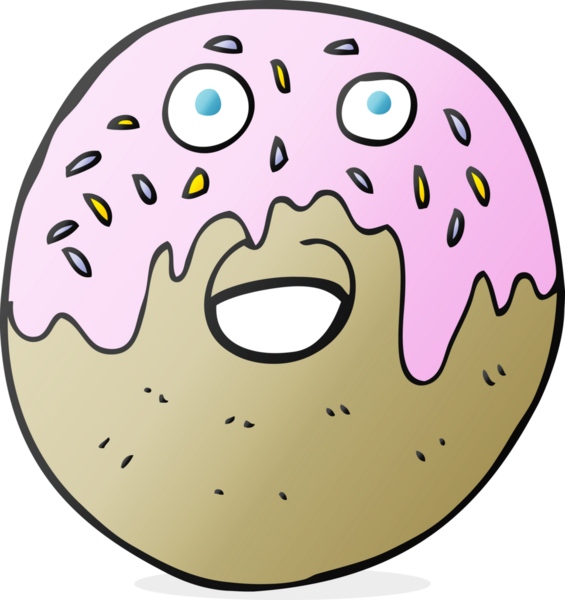 Bir insan tarafından çizilmiş karikatür çöreği.