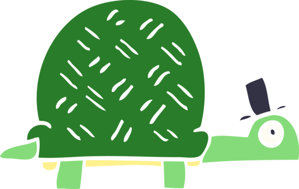 Bir insan tarafından çizilmiş komik kaplumbağa.