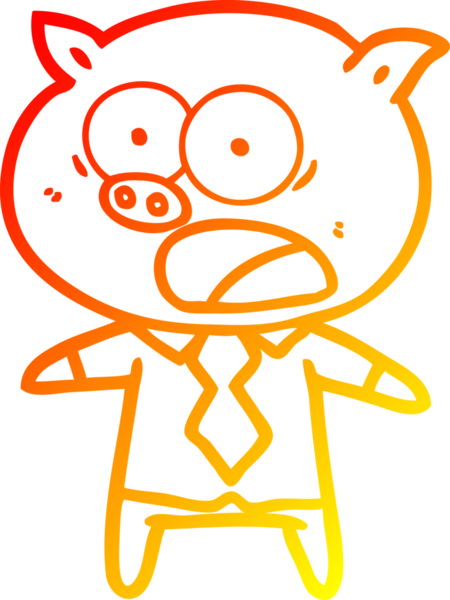 Bir insan tarafından çizilmiş bağıran çizgi film domuzu çizimi.