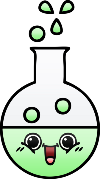 Bir insan tarafından çizilmiş bir test tüpünün gölgeli çizgi filmi.