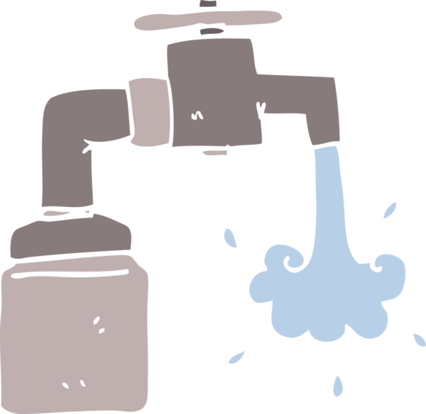 Bir insan tarafından çizilmiş düz renk çizim çizimi musluğu