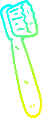 Bir insan tarafından çizilmiş diş fırçasının soğuk gradyan çizgisi.