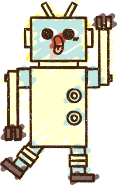 Bir insan tarafından çizilen robot tebeşiri.