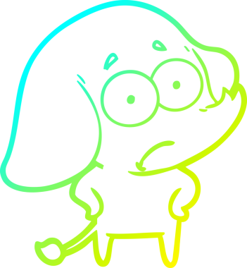 Bir insan tarafından çizilmiş belirsiz bir filin soğuk eğik çizgisi.