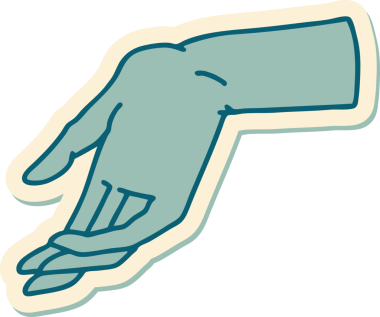 Bir insan tarafından çizilmiş geleneksel bir el dövmesi çıkartması.