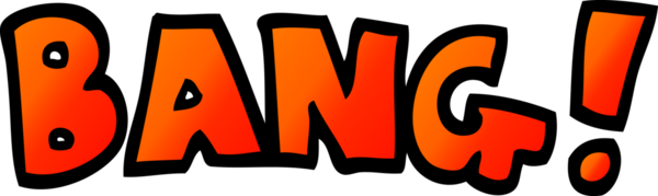 vektör gradyan çizim karikatür kelime bang bir insan tarafından çizildi