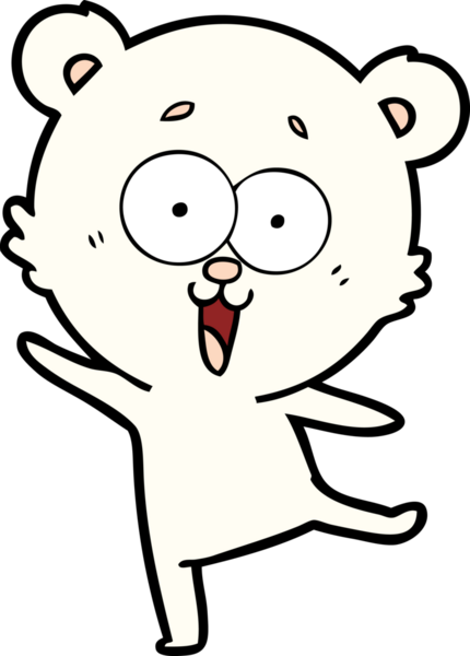 Bir insan tarafından çizilmiş gülen oyuncak ayı çizgi filmi.