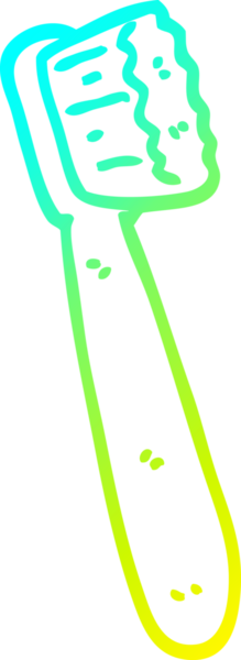 Bir insan tarafından çizilmiş diş fırçasının soğuk gradyan çizgisi.