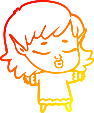 Bir insan tarafından çizilmiş güzel bir elf kızı çizimi.