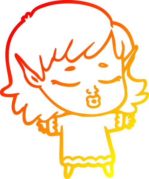 Bir insan tarafından çizilmiş güzel bir elf kızı çizimi.