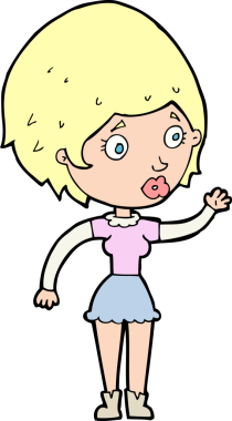 Bir insan tarafından çizilmiş karikatür kadın.