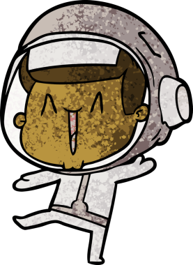 dans eden astronot bir insan tarafından çizildi.