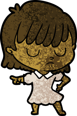 Bir insan tarafından çizilmiş karikatür kadın.