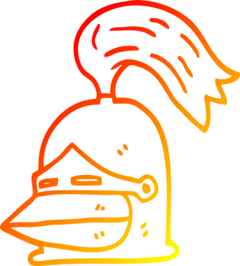 Bir insan tarafından çizilmiş bir karikatür şövalye miğferi.