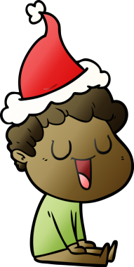 Bir insan tarafından çizilmiş Noel Baba şapkası giymiş bir adamın gradyan çizimi.