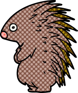 Bir insan tarafından çizilmiş çivili kirpi.