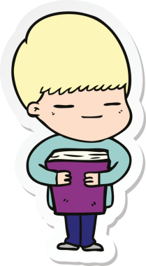 Bir insan tarafından çizilmiş kendini beğenmiş bir çocuğun çıkartması.