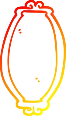 Bir insan tarafından çizilmiş bir karikatür aynasının sıcak gradyan çizimi