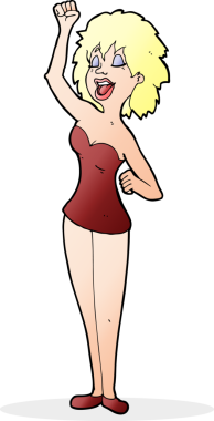 Bir insan tarafından çizilmiş çizgi film dansçısı kadın.