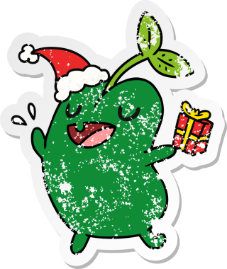 Bir insan tarafından çizilmiş kawai tohumu etiketli el çizimi.