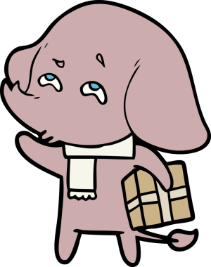 Bir insan tarafından çizilmiş, hediye hafızalı bir fil.