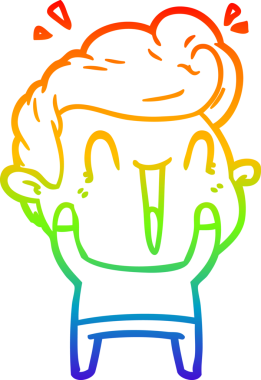 Bir insan tarafından çizilmiş mutlu bir adamın çizgi çizimi.