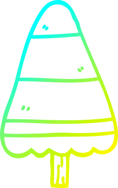 Soğuk gradyan çizgisi bir insan tarafından çizilmiş bir karikatür noel ağacı.