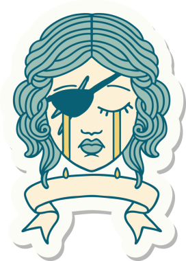 Bir insan tarafından çizilmiş bayrağı olan ağlayan bir insan hırsızının çıkartması.