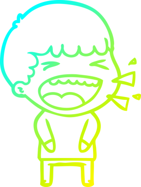 Bir insan tarafından çizilmiş gülen adamın soğuk çizgi çizimi.