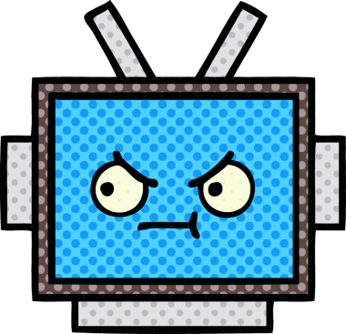 Bir insan tarafından çizilmiş robot kafanın çizgi romanı.