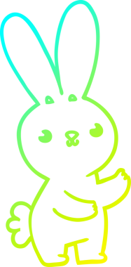 Bir insan tarafından çizilmiş şirin bir çizgi film tavşanı çizimi.