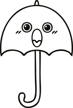 Bir insan tarafından çizilmiş şemsiye çizimi