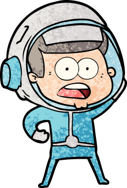 Karikatür bir insan tarafından çizilen astronotu şaşırttı.