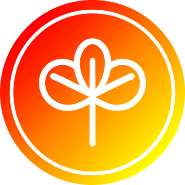 Bir insan tarafından çizilmiş doğal yaprak dairesel simgesi.