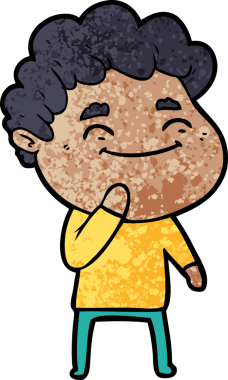 Bir insan tarafından çizilmiş çizgi film dostu bir adam.