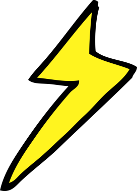 bir insan tarafından çizilmiş karikatür yıldırım sembolü