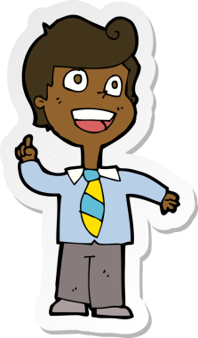 Bir insan tarafından çizilmiş bir karikatür öğrencisinin çıkartması.