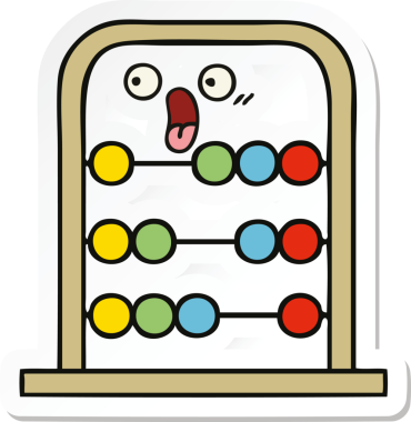 Bir insan tarafından çizilmiş şirin bir abaküs karikatürü çıkartması.