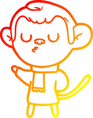 Bir insan tarafından çizilmiş çizgi film maymunu çizimi