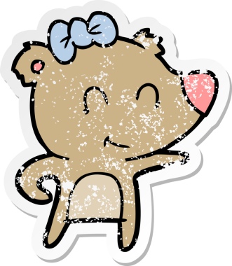 Bir insan tarafından çizilmiş dişi ayı karikatürü.