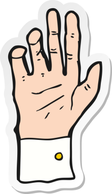 Bir insan tarafından çizilen karikatür elinin çıkartması.