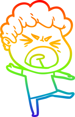 Bir insan tarafından çizilmiş öfkeli bir adamın çizdiği gökkuşağı gradyan çizgisi.