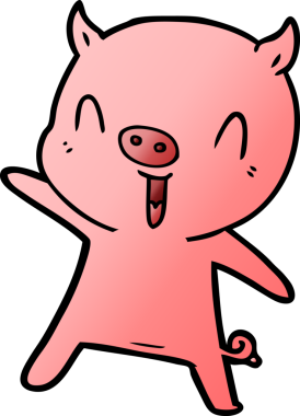 Bir insan tarafından çizilmiş domuz dansı.